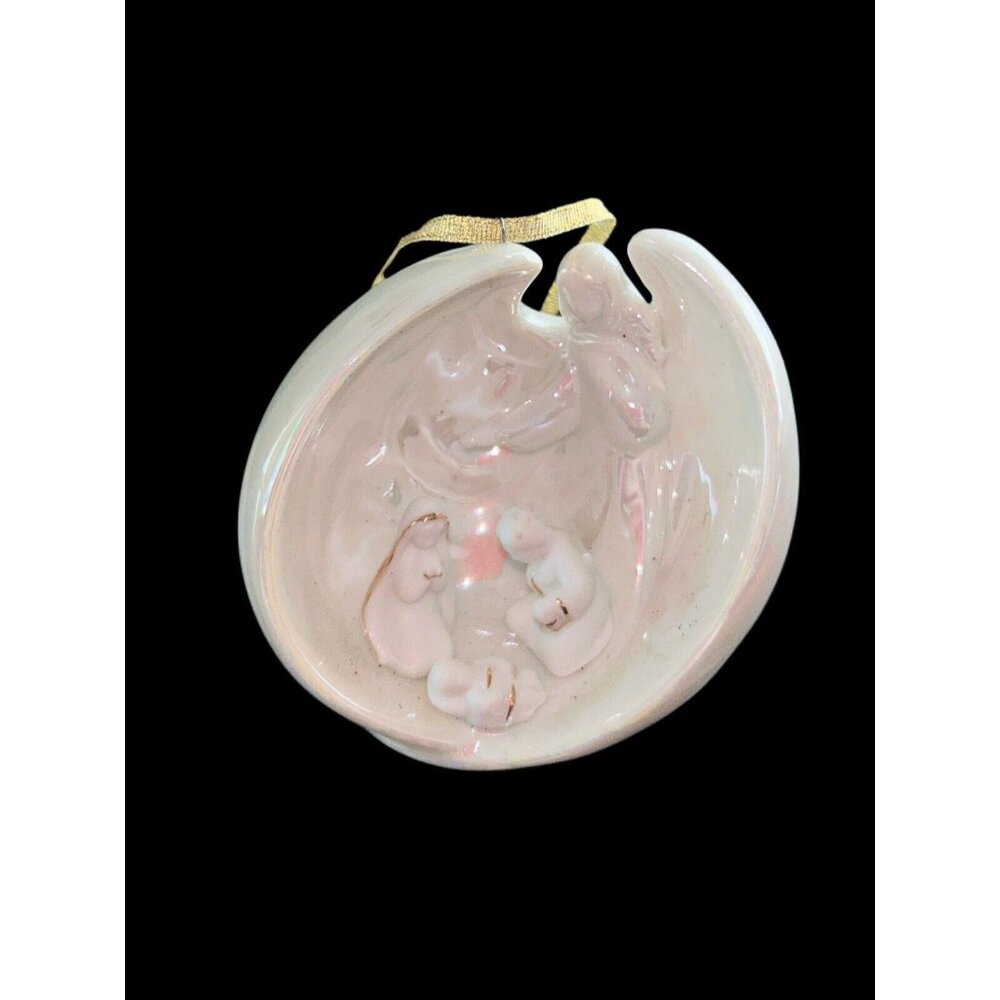 Appletree Designs Porcelain Angel &Holy Family Nativity Ornament Christmas Decor